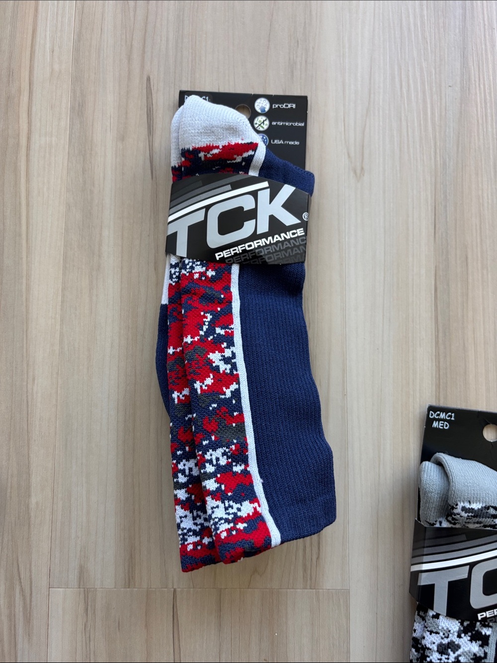 TC Performance Men's Navy, Red & White Athletic Crew Socks